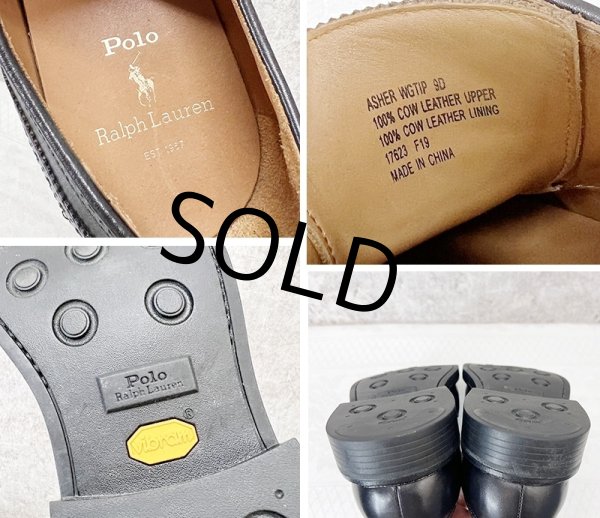 画像2: 程度良好【ビンテージ】【ラルフローレン】【POLO RALPH LAUREN】【黒】【ウィングチップシューズ】【9D】【27cm程度】  (2)