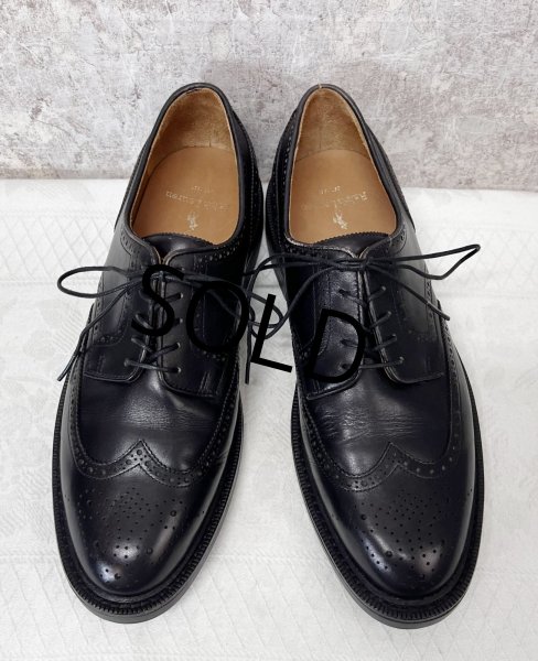 画像1: 程度良好【ビンテージ】【ラルフローレン】【POLO RALPH LAUREN】【黒】【ウィングチップシューズ】【9D】【27cm程度】  (1)