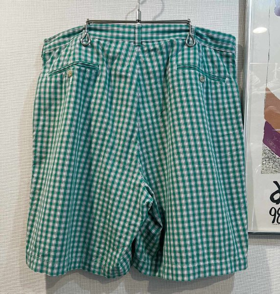 画像3: 【POLO RALPH LAUREN】オールドラルフローレン【TYLER SHORT】【緑×紺】チェック【2タック】【ショートパンツ】【短パン】【コットンショーツ】【W36】  (3)