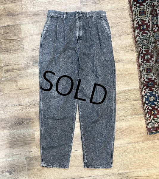 画像2: 90's~ ビンテージ【USA製】【Lee】リー【黒】2タック【ブラックデニム】【デニムパンツ】【31x32】  (2)