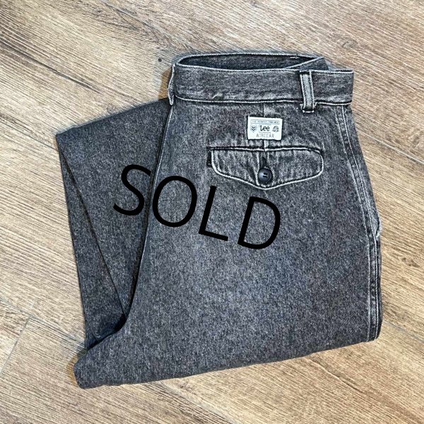 画像1: 90's~ ビンテージ【USA製】【Lee】リー【黒】2タック【ブラックデニム】【デニムパンツ】【31x32】  (1)