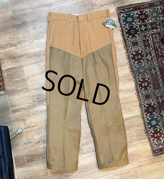 画像2: 90's~ デッドストック【USA製】ビンテージ【WOLF MOUTAIN】【ウルフマウンテン】ライトブラウンxカーキ ハンティングパンツ 【34x30】  (2)