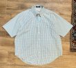 画像1: USA製【ビンテージ】JIM's Oxford shop【水色】【チェック】【コットン】半袖【ボタンダウンシャツ】【サイズXL】   (1)