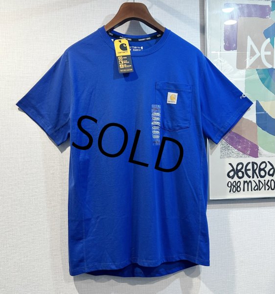 画像1: 未使用!!【ビンテージ】【カーハート】carhartt【RELAXED FIT】胸ポケット付き 青【Tシャツ】【サイズM】  (1)