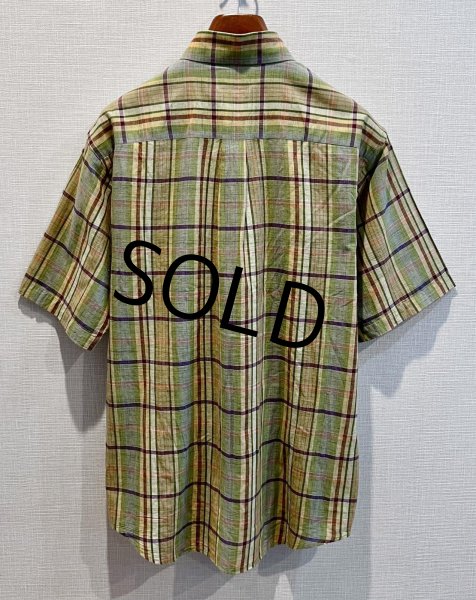 画像5: 90's~【インド製】【SPINNERSTOWN SHUTTLE】【黄色チェック】【半袖シャツ】【BDシャツ】【サイズM】  (5)
