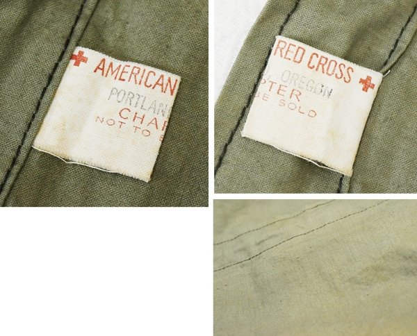 画像2: 40's〜【ビンテージ】【米軍】【red cross】アメリカンレッドクロス【コットンポプリン】エプロン 【エプロンバッグ】 【レッドクロス】  (2)