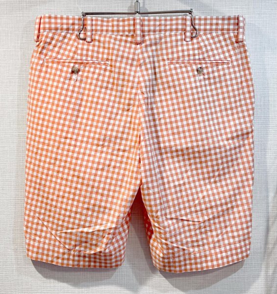 画像3: 【ラルフローレン】【オレンジ×白】【ギンガムチェック】【ショートパンツ】コットンパンツ 【短パン】【ショーツ】【W34】  (3)