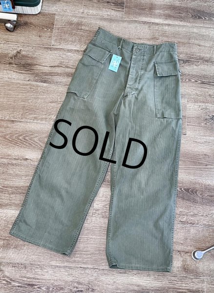 画像2: 40's【ビンテージ】【米軍実物】U.S.ARMY【M43】HBTパンツ【32X33】  (2)