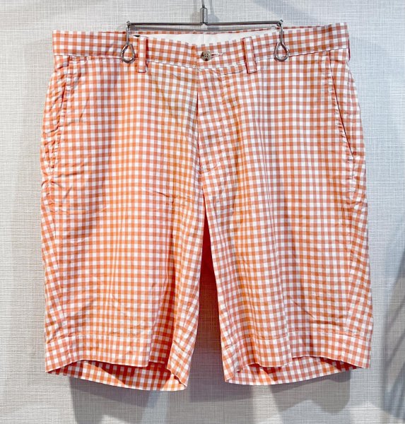 画像1: 【ラルフローレン】【オレンジ×白】【ギンガムチェック】【ショートパンツ】コットンパンツ 【短パン】【ショーツ】【W34】  (1)