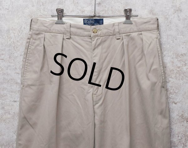 画像1: ビンテージ【ラルフローレン】POLO RALPH LAUREN【ベージュ】ANDREW PANTS【アンドリューパンツ】【2タック】【コットンパンツ】【34×30】  (1)