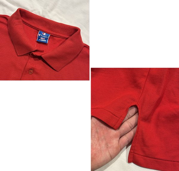 画像3: 90’s USA製 ビンテージ チャンピオン【CENTRALL BOWLING】ボーリング 赤色【ポロシャツ】【サイズL】  (3)