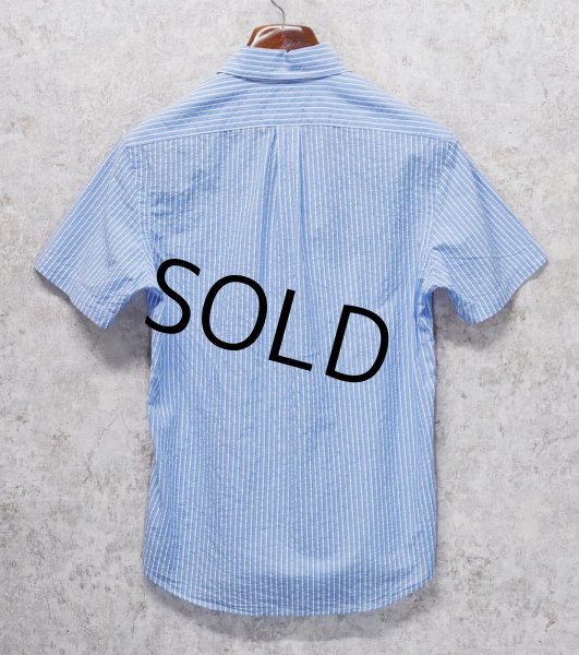 画像4: ビンテージ 【POLO RALPH LAUREN】【ラルフローレン】【RL UNTUCKED FIT】【青×白】ストライプ【シアサッカー】半袖シャツ 【サイズS】   (4)