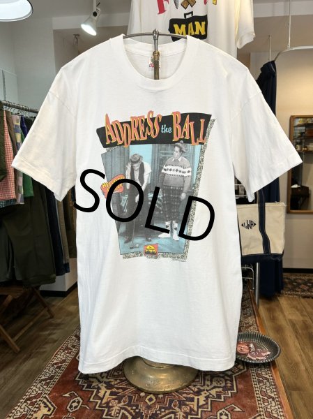 画像1: 90's【USA製】 ビンテージ【FRUIT OF THE LOOM 】フルーツオブザルーム【The Honeymooners】ハネムーナーズ【ADDRESS THE BALL】白【 Tシャツ】【サイズXL】  (1)