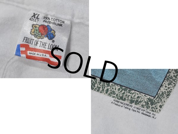 画像2: 90's【USA製】 ビンテージ【FRUIT OF THE LOOM 】フルーツオブザルーム【The Honeymooners】ハネムーナーズ【ADDRESS THE BALL】白【 Tシャツ】【サイズXL】  (2)