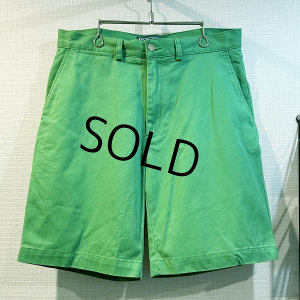 画像1: 90's~【ビンテージ】【POLO RALPH LAUREN】ラルフローレン【緑】PROSPECT SHORT【ショートパンツ】【短パン】【コットンショーツ】【W３２】  (1)