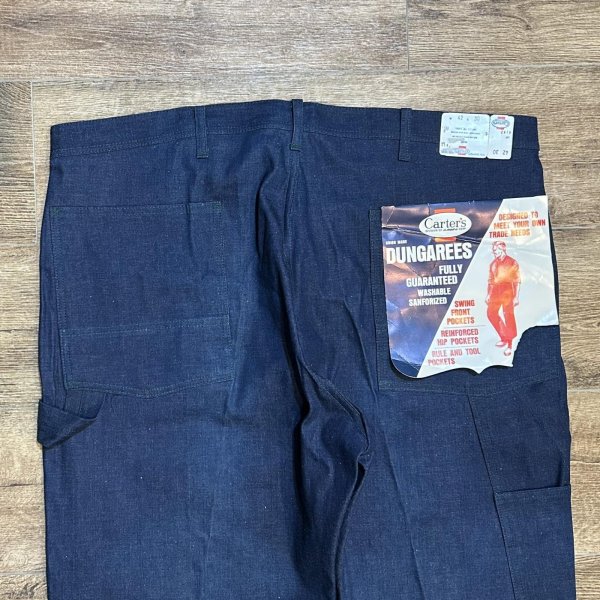 画像4: ~70's【デッドストック】USA製【ビンテージ】【Carter's】カーターズ【デニム】【ペインターパンツ】【紺】【42ｘ30】  (4)