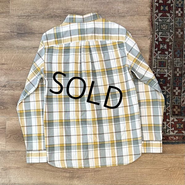 画像3: ビンテージ【ノースフェイス】【the north face】【生成りｘ緑ｘ黄色】チェック柄【コットン長袖シャツ】【サイズＭ】  (3)