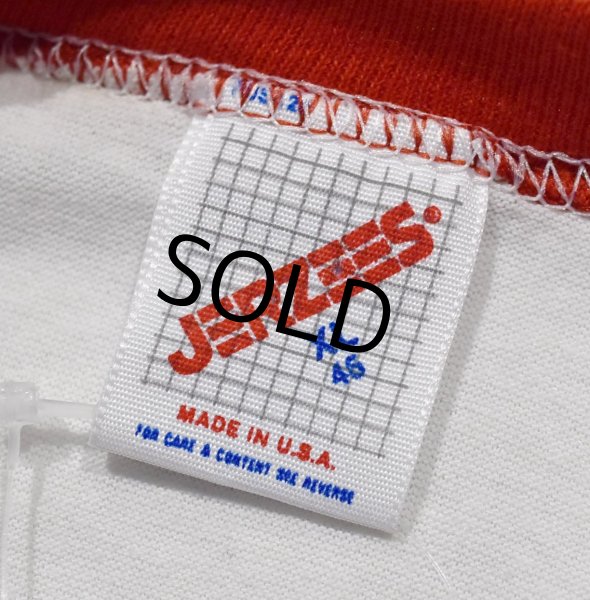 画像2: 90's【USA製】ビンテージ【ジャージーズ】【JERZEES】MARKLIN 汽車【白x赤】【リンガーTシャツ】【サイズXL】  (2)