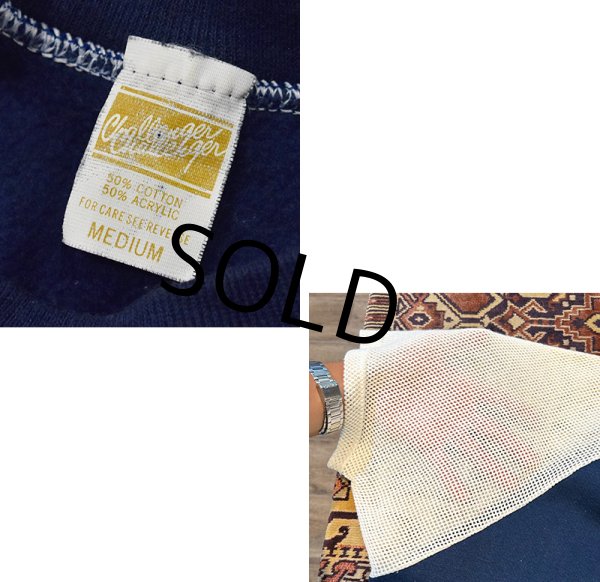 画像2: 80's【USA製】CHALLENGER【チャレンジャー】【ビンテージ】【紺ｘ白】【ラグランスリーブ】【無地】【半袖スウェット】【サイズXL】  (2)