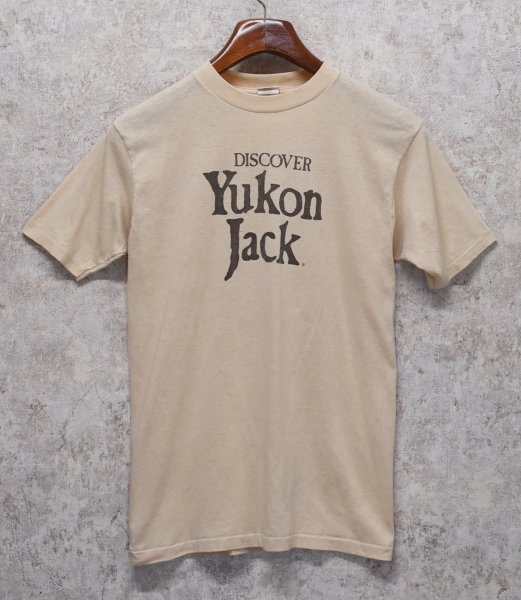 画像1: 【80's~】【USA製】【ビンテージ】【Bantam】バンタム【ベージュ】【DISCOVER YUKON JACK】【Tシャツ】【サイズL】  (1)