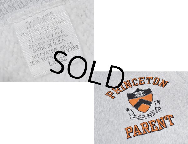 画像2: USA製【ビンテージ】【prinston parent】【プリンストン】【グレー】【カレッジ】【スウェット】【サイズＬ】  (2)