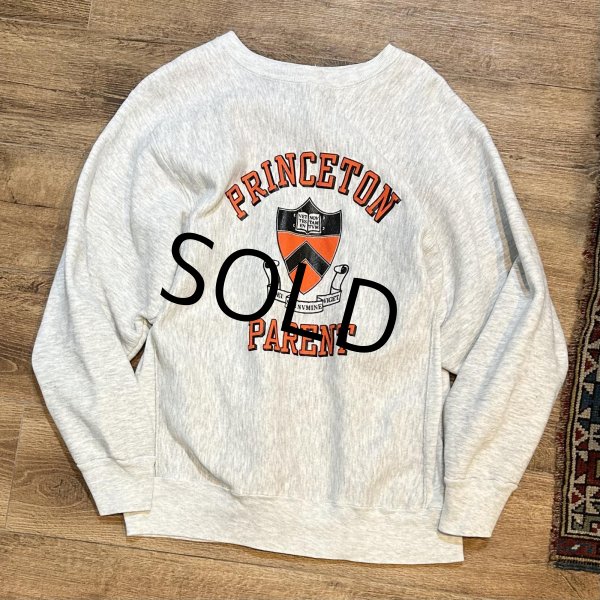 画像1: USA製【ビンテージ】【prinston parent】【プリンストン】【グレー】【カレッジ】【スウェット】【サイズＬ】  (1)