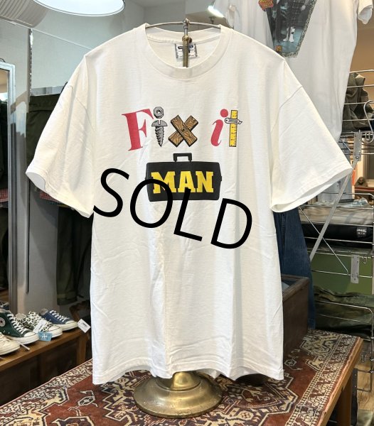 画像1: 90's【USA製】【ビンテージ】【Lee】リー【FIXIT MAN】【ツール】プリント【白】Tシャツ【サイズＸＬ】  (1)
