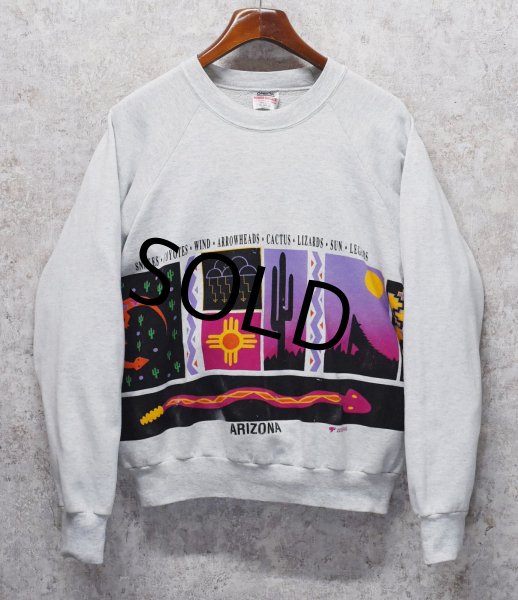 画像1: 90's【USA製】【ONEITA】【オニータ】【ビンテージ】【ARIZONA】【サボテン】【クルーネック】【スウェット】【サイズXL】  (1)