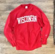 画像1: 90’s USA製 ビンテージ【Champion】チャンピオン【リバースウィーブ】WISCONSIN【赤】【スウェット】【サイズXL】  (1)
