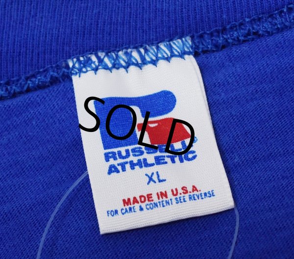 画像2: 90’s【USA製】【Russell】【ラッセル】ブルー【青】無地【コットン】【Tシャツ】【サイズXL】  (2)