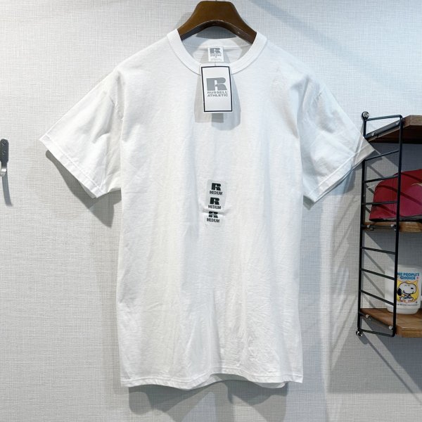 画像1: 【デッドストック】【USA製】【ラッセル】【白】【無地】【Tシャツ】【サイズW-M】  (1)