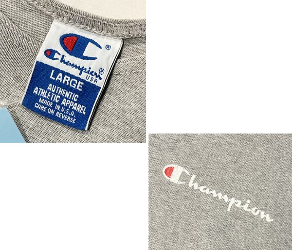 画像2: 【90's】【USA製】【ビンテージ】【チャンピオン】【Champion】胸ロゴプリント【グレー】タンクトップ【サイズL】  (2)