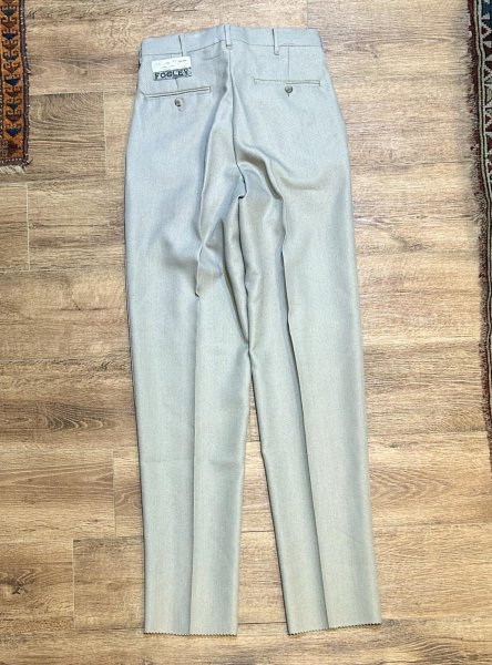 画像4: 90's デッドストック【ビンテージ】USA製【FOGLEY】【グレー】チェック柄【3タック】【スラックス】【W30】  (4)