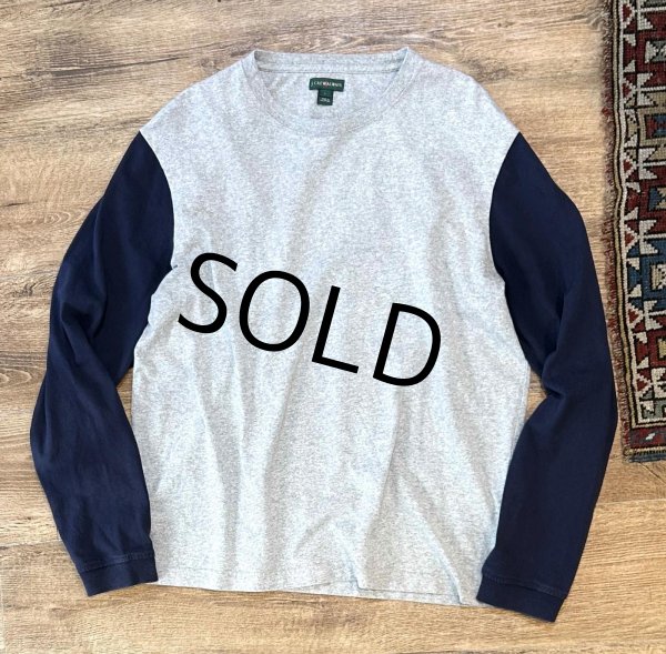 画像1: 00's~【J.crew】【Ｊクルー】【グレーｘ袖紺】【ロンT】【サイズL】  (1)