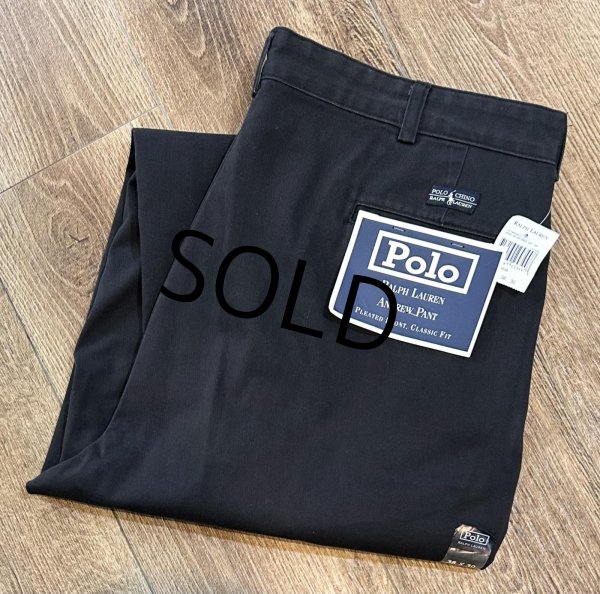 画像1: 未使用品!!【ラルフローレン】POLO RALPH LAUREN【ANDREW PANT】アンドリューパンツ【黒】２タック【コットンパンツ】【38×30】  (1)