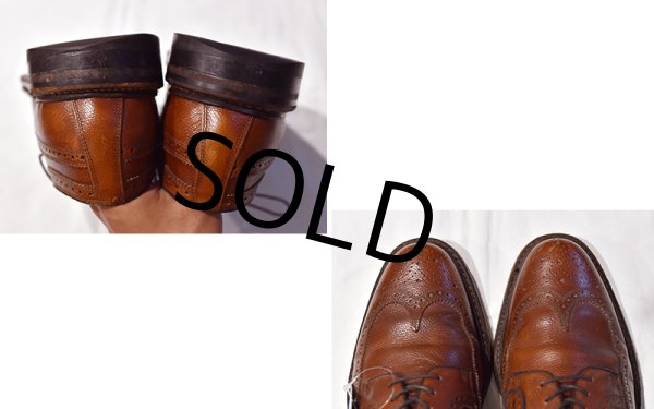 画像3: USA製【ビンテージ】【フローシャイム】FLORSHEIM【ブラウン】メダリオン【ウィングチップシューズ】【9D】【27cm程度】  (3)