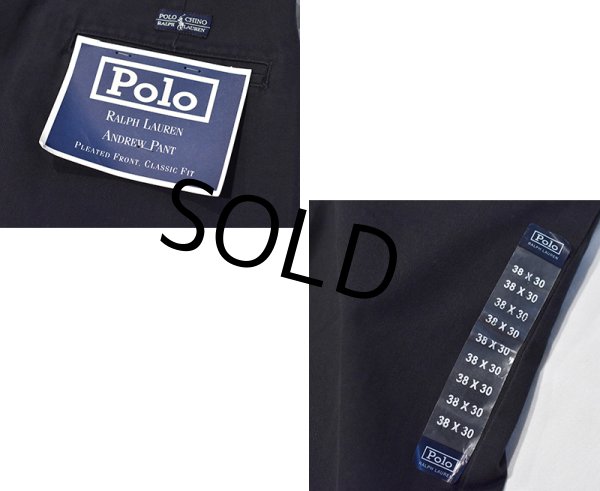画像4: 未使用品!!【ラルフローレン】POLO RALPH LAUREN【ANDREW PANT】アンドリューパンツ【黒】２タック【コットンパンツ】【38×30】  (4)