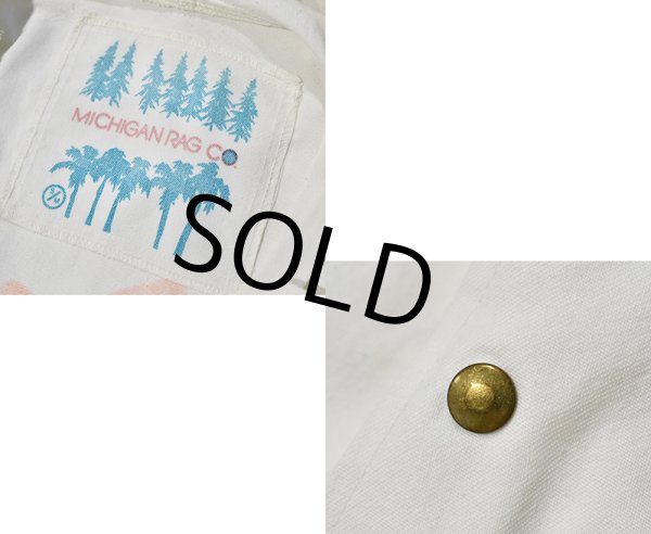 画像2: USA製 ビンテージ【MICHIGAN RAG CO.】ミシガンラグ【花】バックプリント【生成り】【フードジャケット】パーカー  (2)
