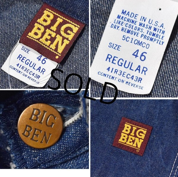 画像2: 80's【ビンテージ】【BIGBEN】ビッグベン【デニムカバーオール】【US46】  (2)