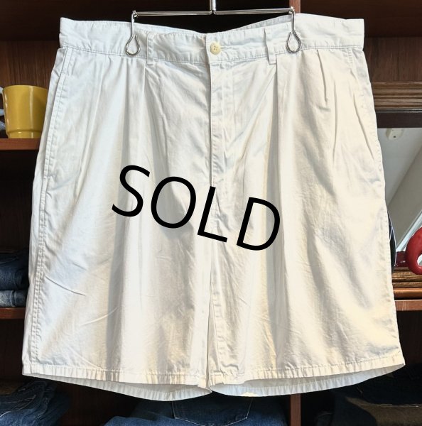 画像1: ビンテージ【POLO RALPH LAUREN】オールドラルフローレン【白】【２タック】ショートパンツ【短パン】【コットンショーツ】【W36】  (1)