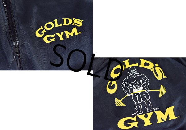 画像2: 【ビンテージ】【GOLD's GYM】ゴールドジム【黒×黄色ライン】【背面プリント入り】ジャージ【トラックジャージ】S程度  (2)