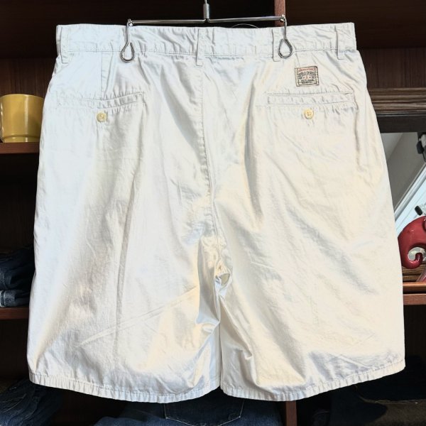 画像3: ビンテージ【POLO RALPH LAUREN】オールドラルフローレン【白】【２タック】ショートパンツ【短パン】【コットンショーツ】【W36】  (3)