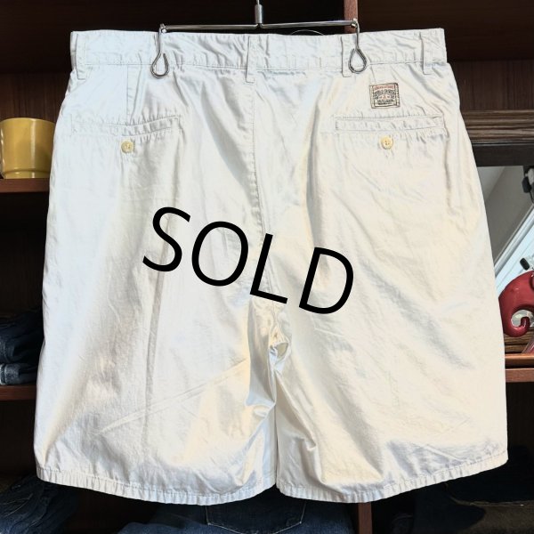 画像3: ビンテージ【POLO RALPH LAUREN】オールドラルフローレン【白】【２タック】ショートパンツ【短パン】【コットンショーツ】【W36】  (3)