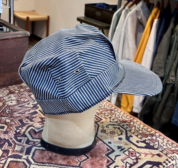 画像5: 70's【デッドストック】【ビンテージ】【ヒッコリーストライプ】【ワークキャップ】【サイズ7 3/8】59.5cm程度  (5)