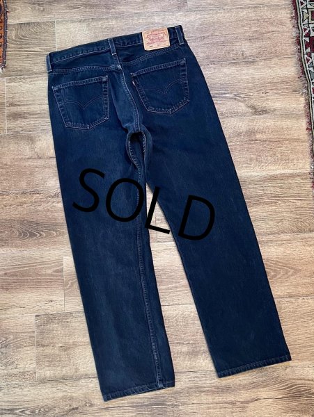 画像5: 90's【ビンテージ】【LEVI'S】【リーバイス】【501】ブラック 黒【ボタンフライ】【デニムパンツ】後染め【34×30】  (5)