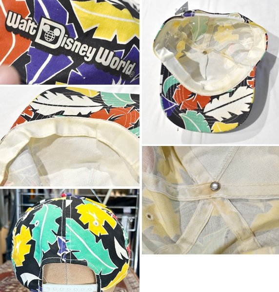 画像2: 90’s〜【ビンテージ】【Walt Disney World】ウォルトディズニーワールド【黒地】総柄【ベースボールキャップ】  (2)