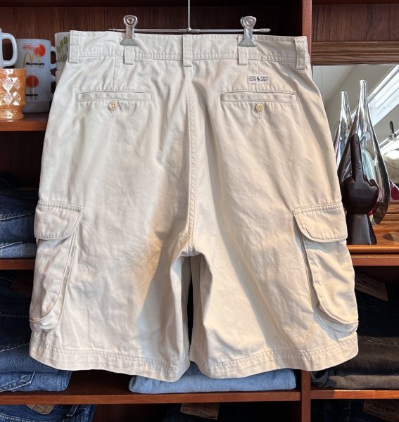 画像3: ビンテージ【POLO RALPH LAUREN】【ラルフローレン】【オフホワイト】【コットン】【POLO CHINO】カーゴショーツ【カーゴパンツ】半ズボン【短パン】【W34】  (3)