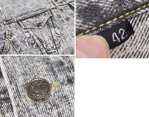 画像2: ビンテージ【3rdタイプ】ブラックケミカル Gジャン【デニムジャケット】US42  (2)