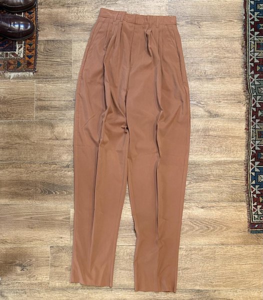 画像2: 90's~デッドストック【USA製】【IG DESIGN】レンガ色【5タック】【スラックス】【W28】  (2)