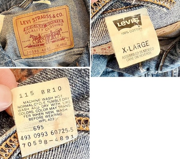 画像2: 90’s 【ビンテージ】USA製【リーバイス】【LEVIS】【70598 4891】【デカパッチ】【Gジャン】デニムジャケット【サイズXL】  (2)